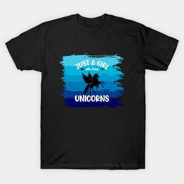 Just a girl who loves Unicorns 1 h T-Shirt by Disentangled